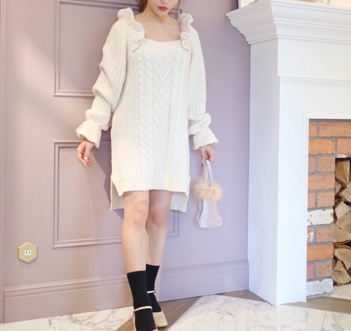 小沼瑞季プロデュース】☆ニットワンピース☆アイボリー