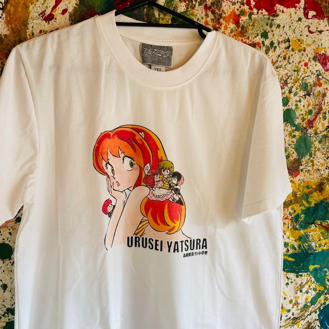 ラムちゃんリプリント Tシャツ 半袖 メンズ 新品 個性的 白 ホワイト