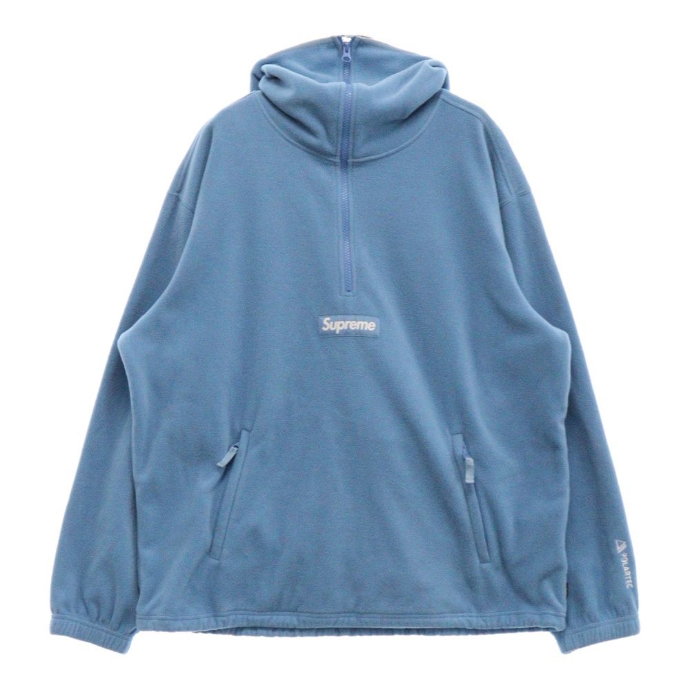 SUPREME (シュプリーム) 22AW Polartec Facemask Half Zip ポーラテック フェイスマスク ハーフジップ フーディ パーカー ブルー