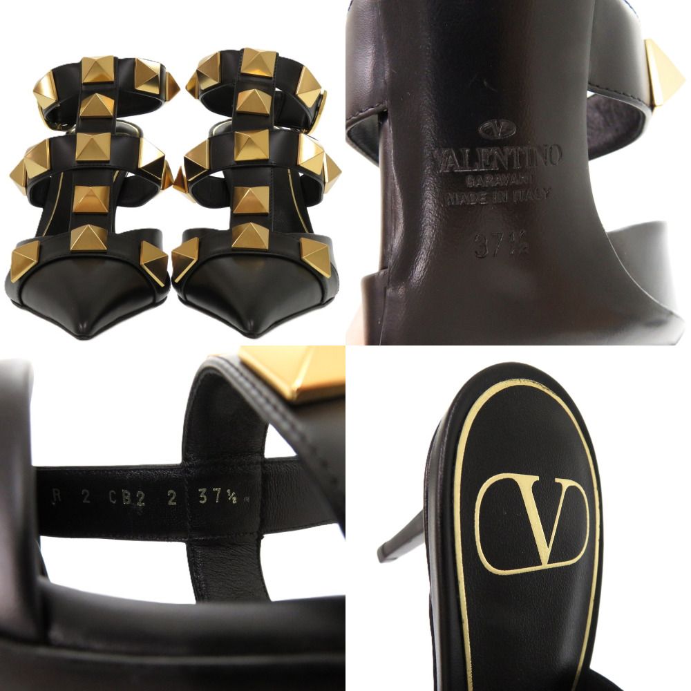 定価17万程　美品　VALENTINO ローマンスタッズ　ブラックレザーパンプス 定価17万程 美品 VALENTINO ローマンスタッズ ブラックレザー