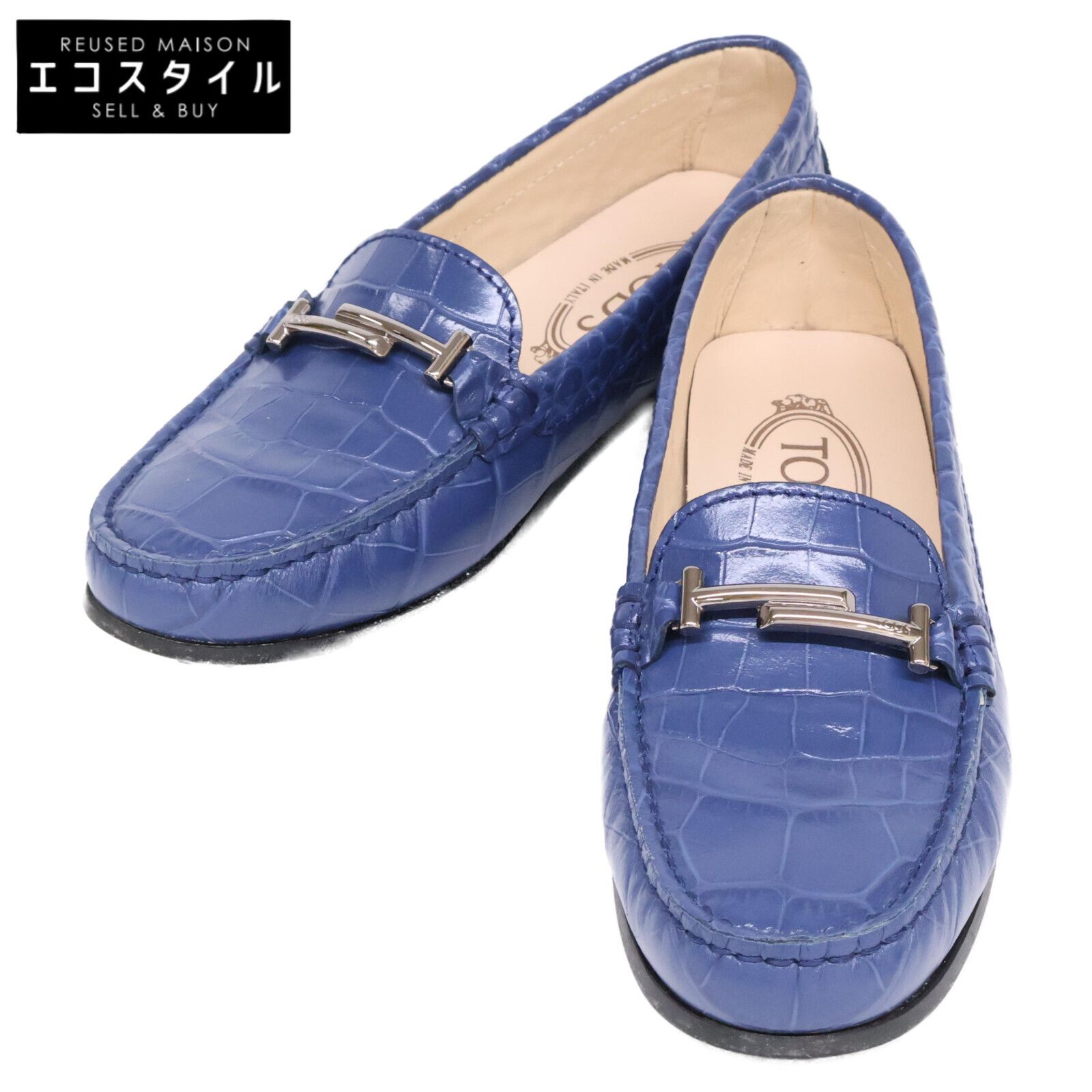 TOD'S トッズ 【美品】型押しレザー ドライビング ローファー 36