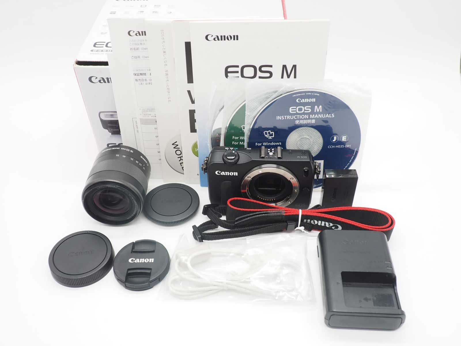 キャノン Canon EOS M Mirrorless Digital Camera Black 18 55 mm Lens 元箱 Z 5527 A