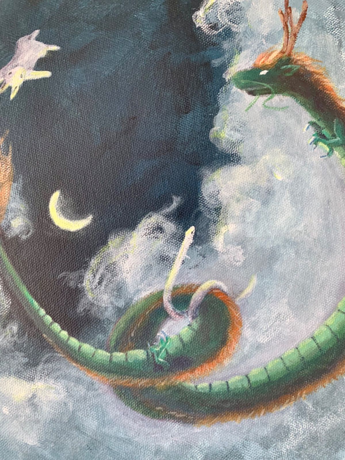 キャンバス絵画「三干支の戯れ・月夜Ⅳ」