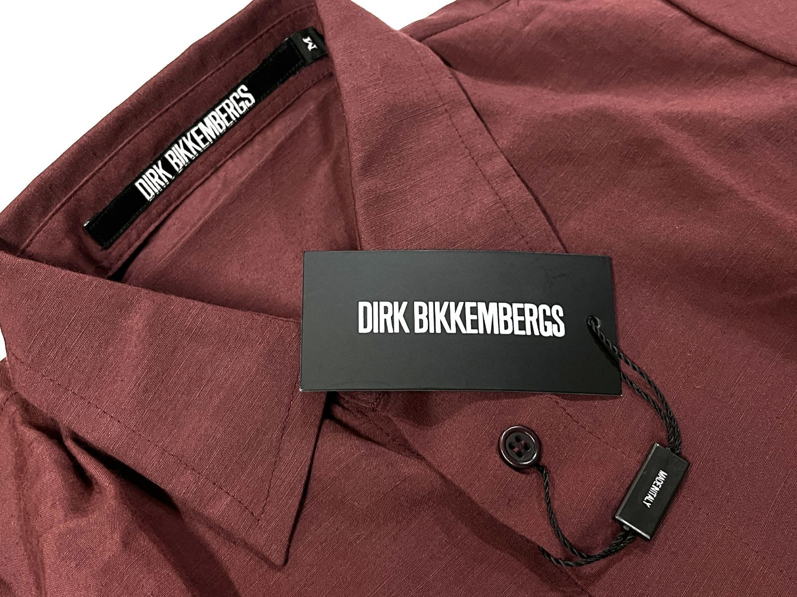 お急ぎ便 00s ヴィンテージ アーカイブ イタリア製 DIRK BIKKEMBERGS｜ダークビッケンバーグ ウエストベルト リネン 半袖ブラウス シャツ KWY