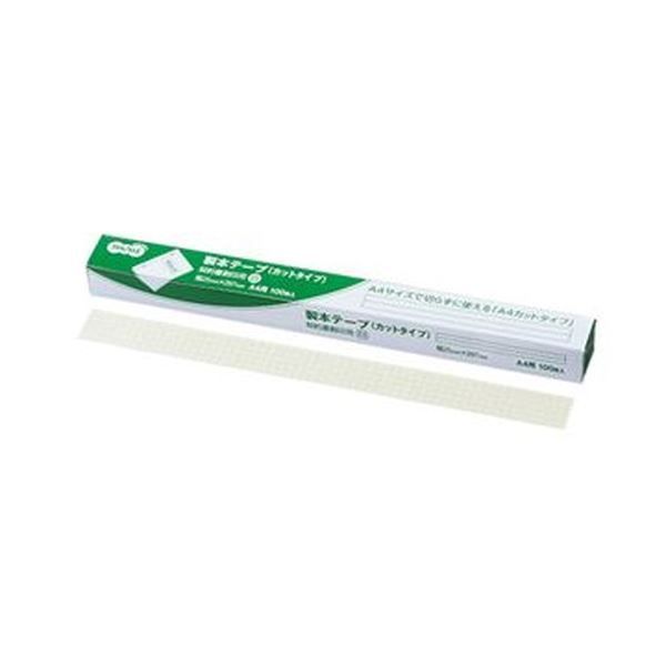 （まとめ）TANOSEE 製本ラベル 契約書割印用25×297mm ホワイト 1箱（100枚）【×10セット】