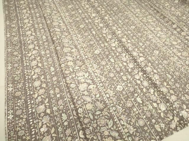 平和屋着物▽上質な小紋 単衣 更紗花間道 正絹 逸品 DAAQ3992az