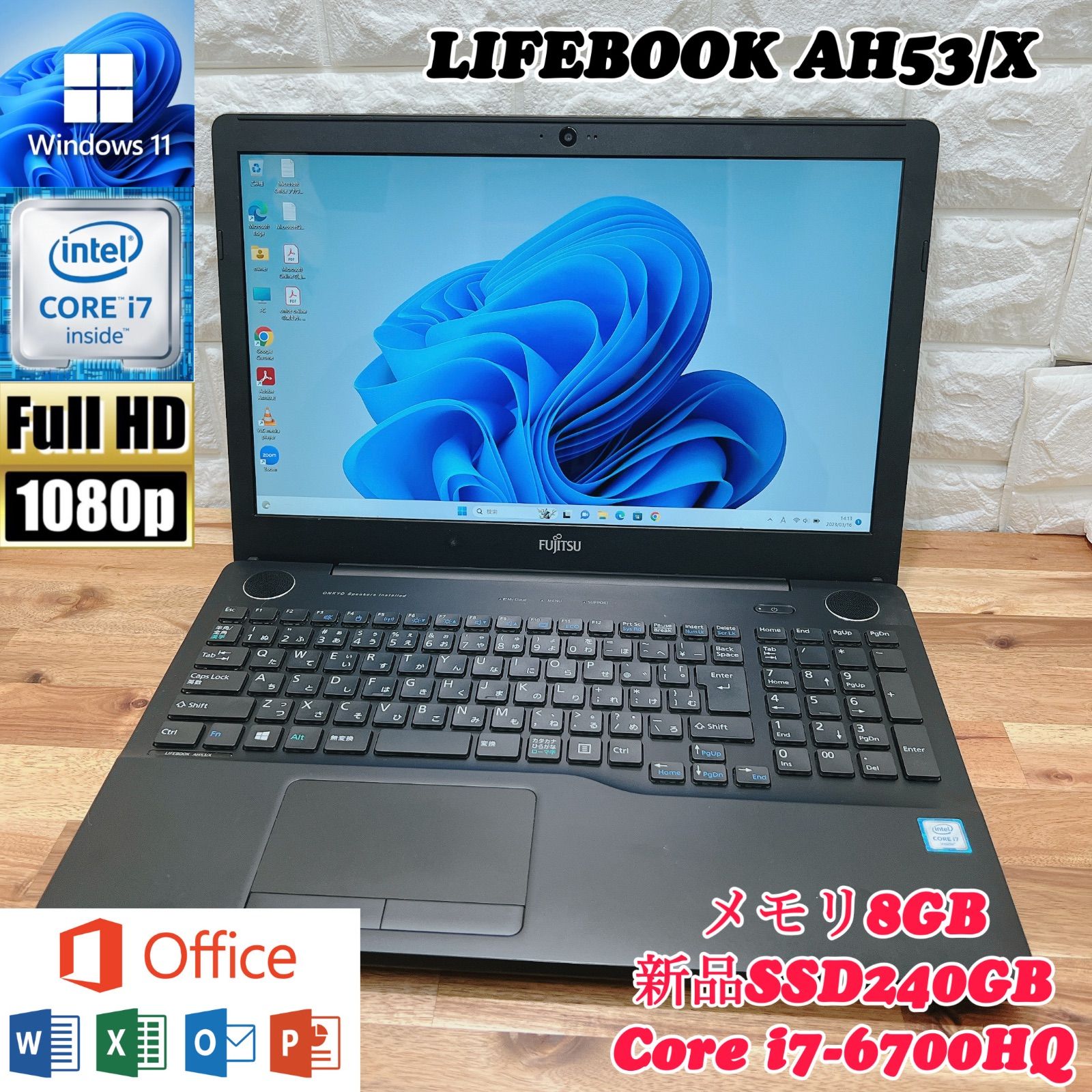 美品】LIFEBOOK AH53☘第6世代Core i7☘新品SSD240GB-