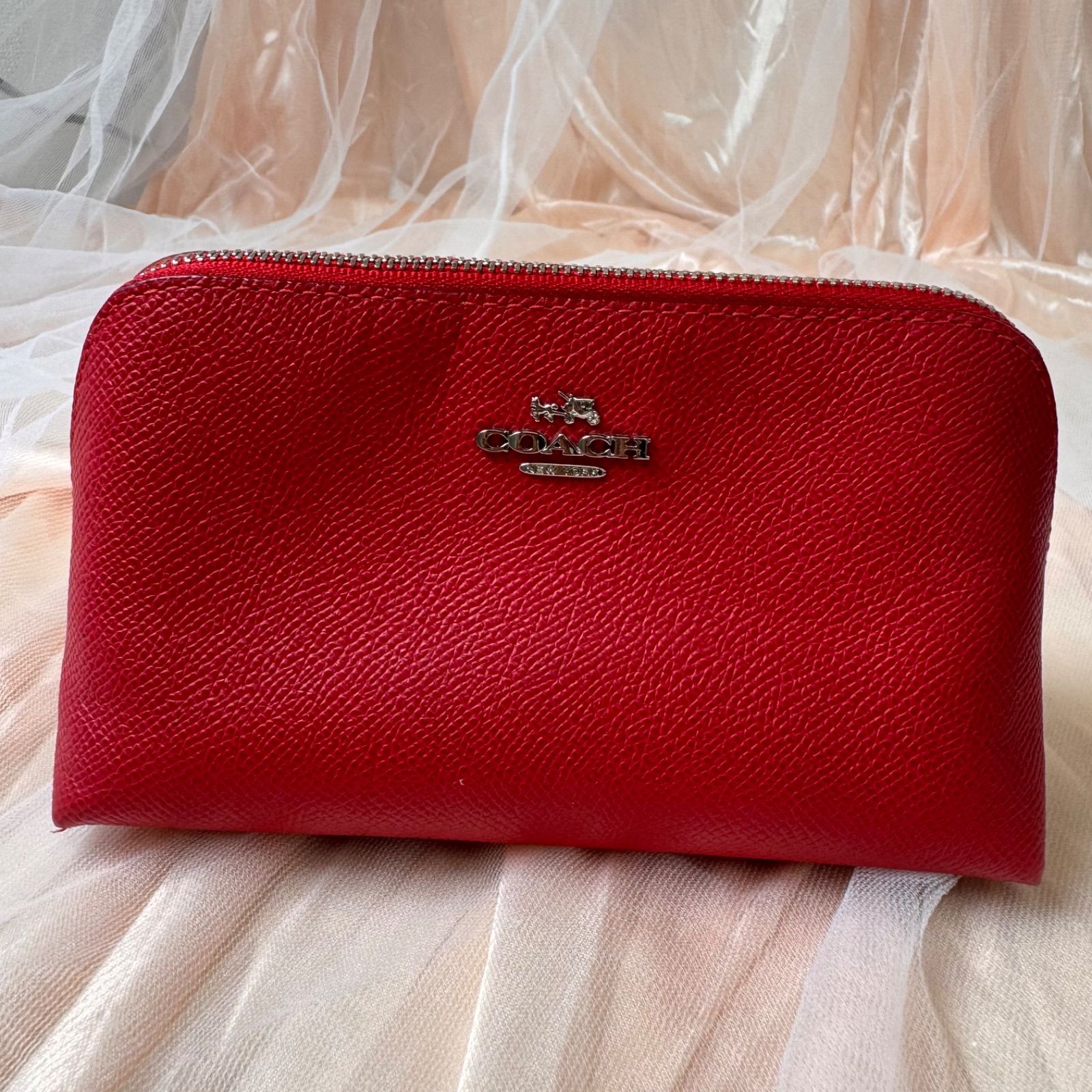 極美品✨オールドコーチ　コインケース　小銭入　フラップ　グラブタンレザー　レッド 958e22189b5219797b6a008974477c