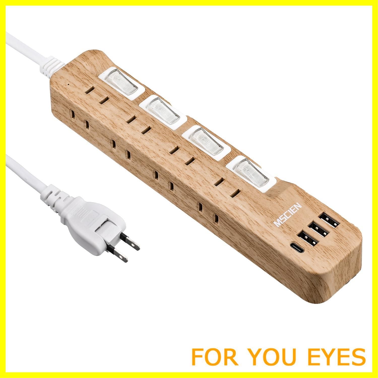 特価商品】Mscien 延長コード 2m 電源タップ usb付き MSCIEN 雷ガード