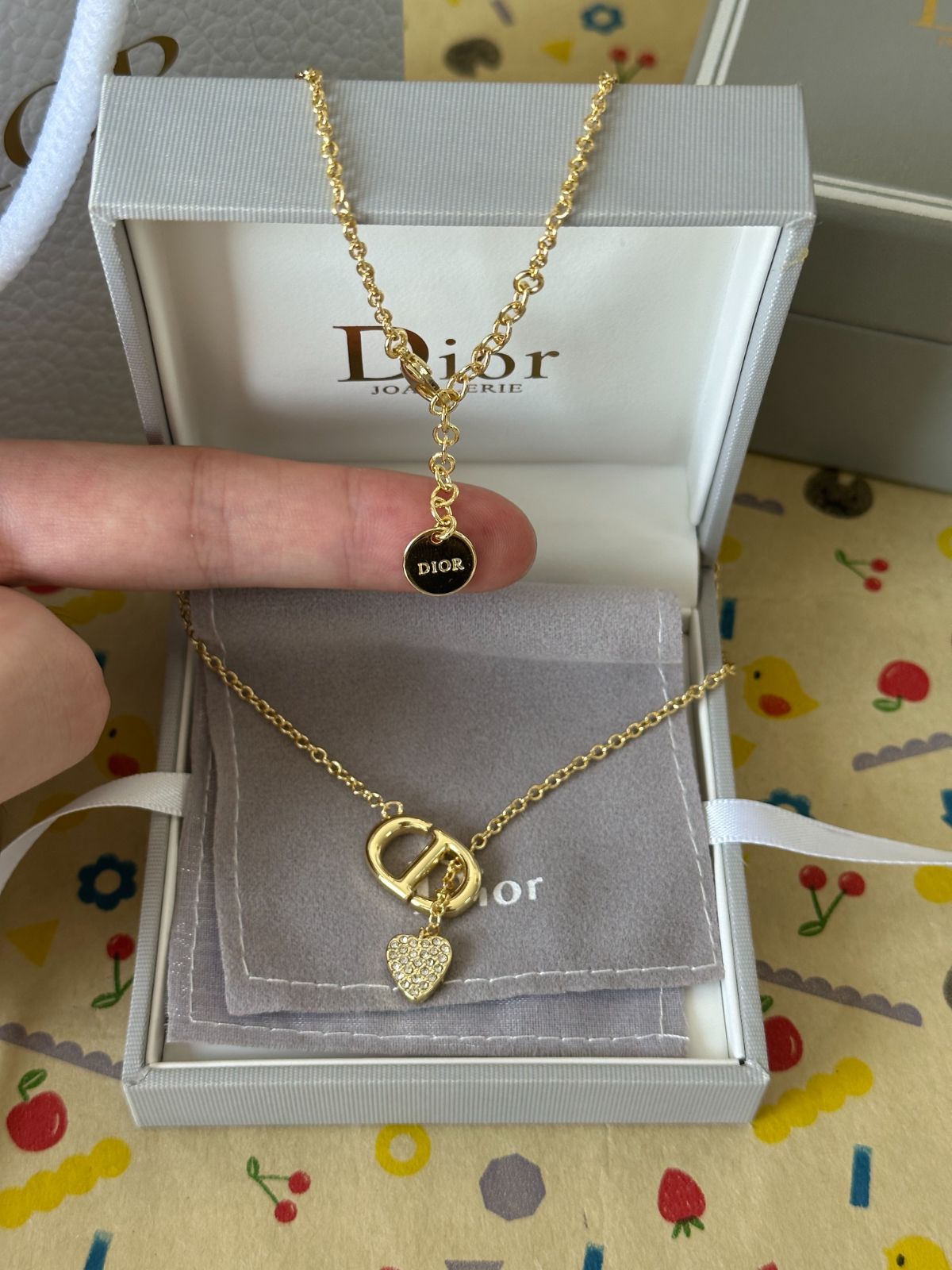 ディオール Dior ヴィンテージ ハートチャーム ネックレス