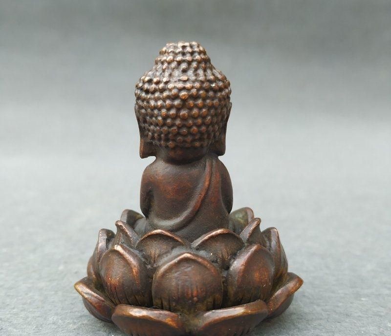 銅像 仏像 小仏像 座って蓮華小坊主 茶室 机 装飾品 工芸品 置物