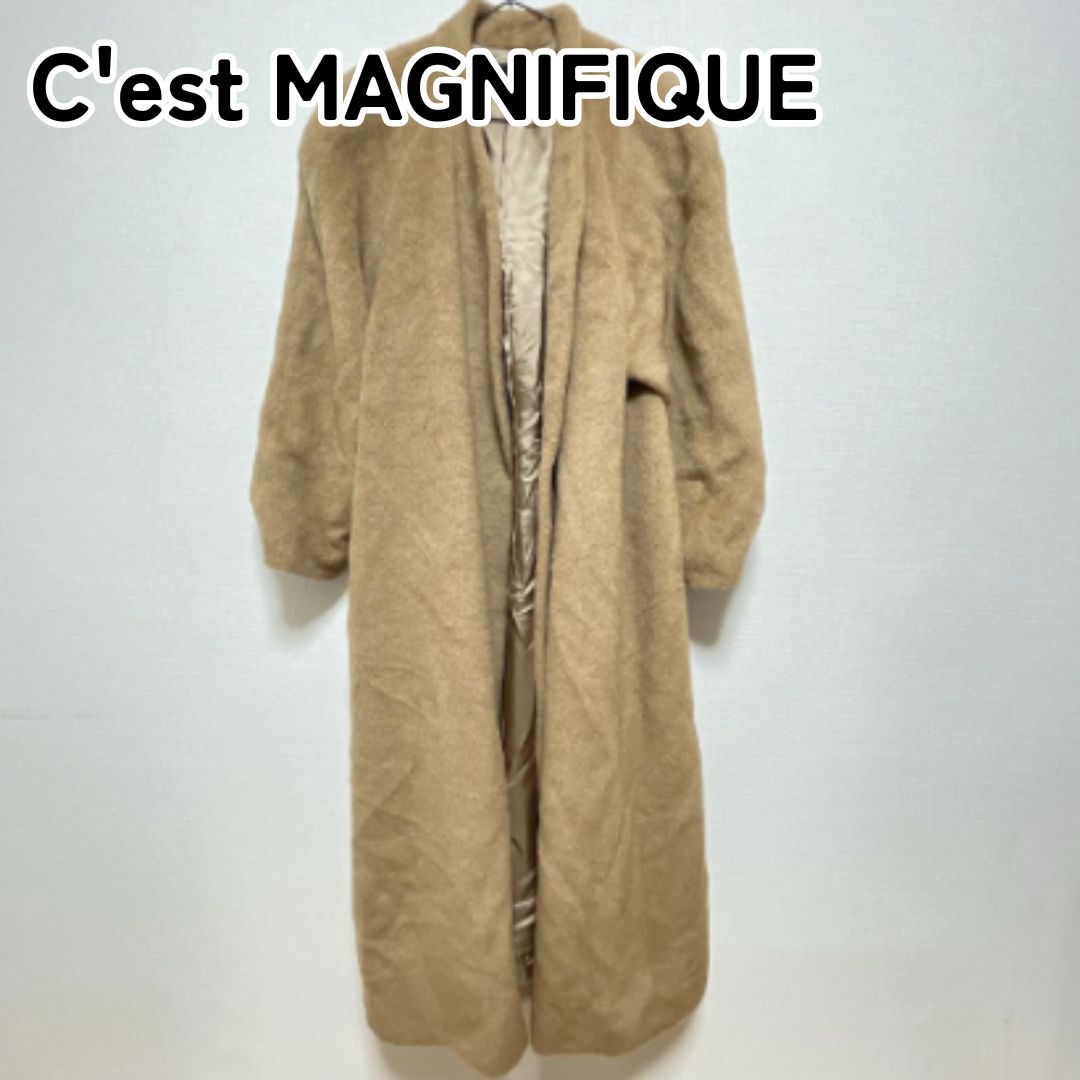 C'est MAGNIFIQUE セマニフィーク 9AT ブラウン ロングコート NEW WOOL