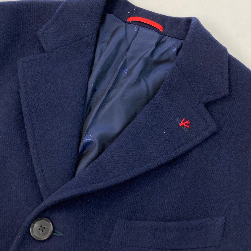 ISAIA ネイビー チェスターコート 中古・古着通販】ISAIA (イザイア) ダブルチェスターコート