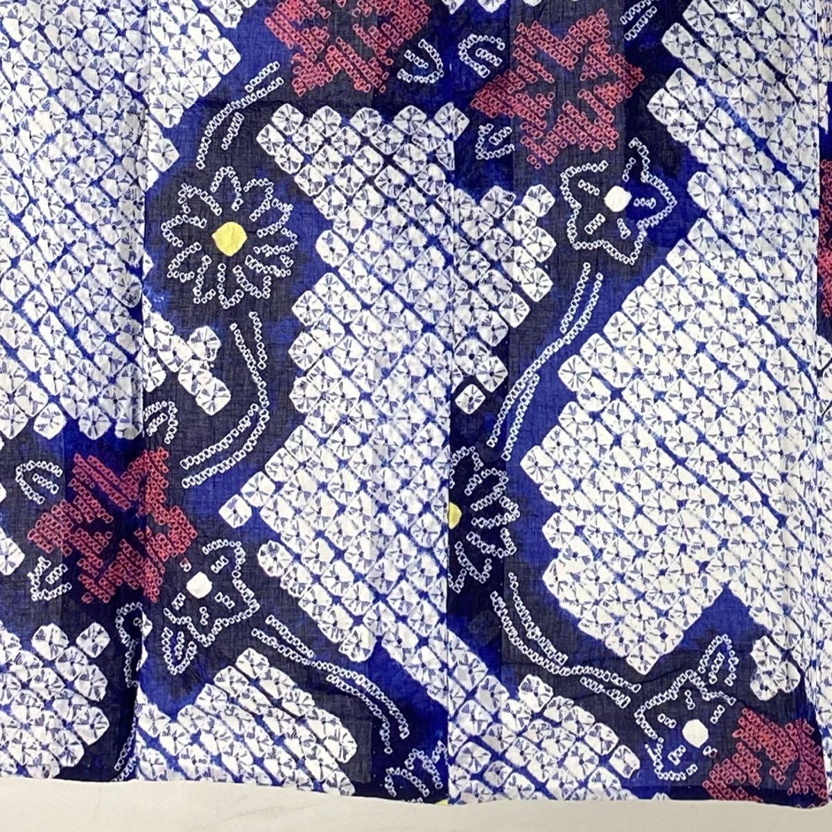 浴衣 身丈144cm 裄丈61cm S 絞り浴衣 草花 青 綿