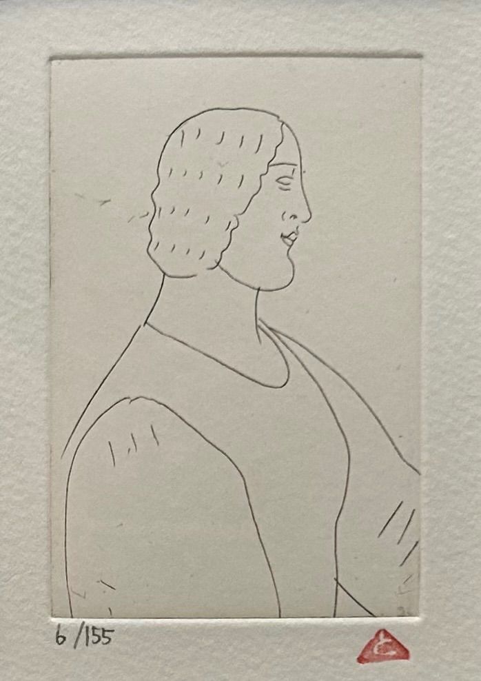 額付 真作 有元利夫 雲の誕生 より NO.16 銅版画 2002年 ToshioArimoto ありもととしお 額装品