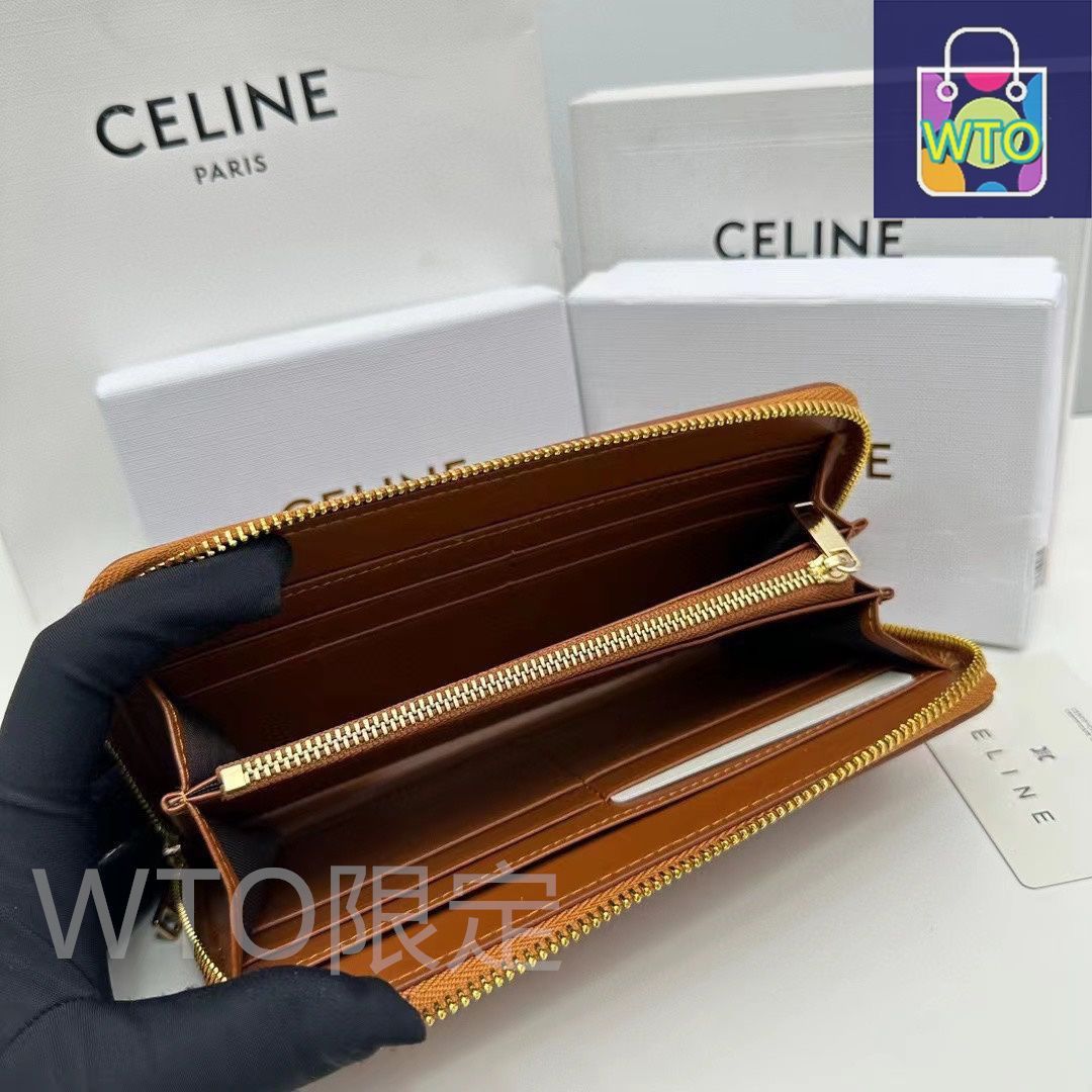 今日特価】CELINE セリーヌ TRIOMPHE CUIR 大きなジップ