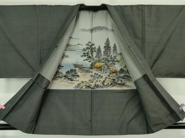 平和屋本店□極上 男性 お召 アンサンブル 逸品 未使用 DZAA6405kh5