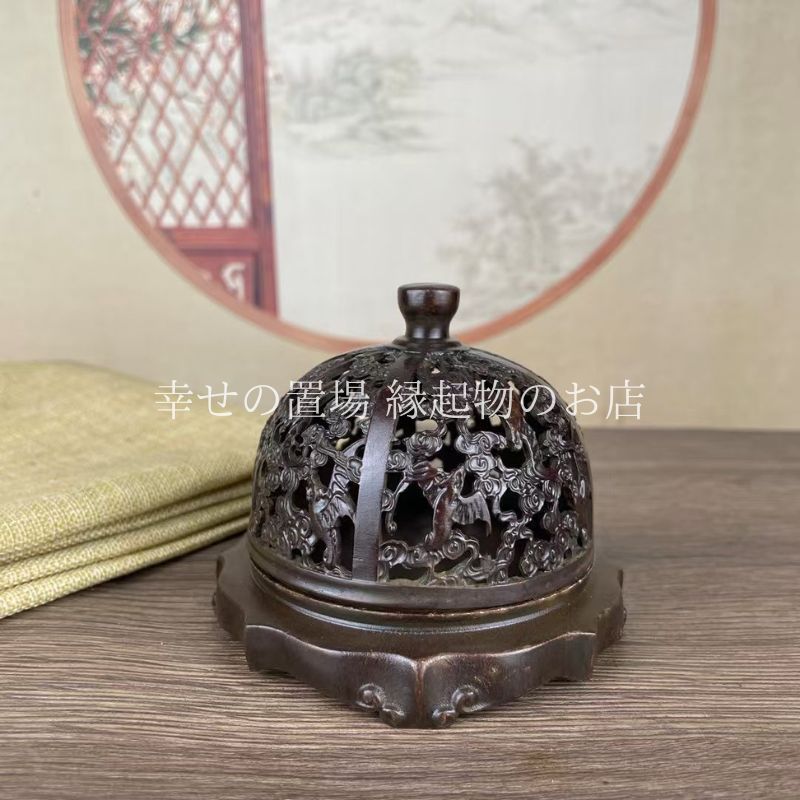古香炉 薫炉 蓋付き香炉 お香立て 線香立て 線香 銅製