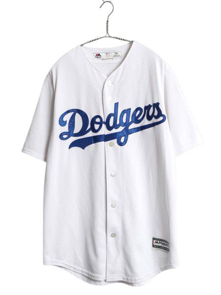 ドジャース ベースボール シャツ メンズ M | MLB オフィシャル マジェスティック 大リーグ ユニフォーム ゲームシャツ ジャージ 半袖シャツ