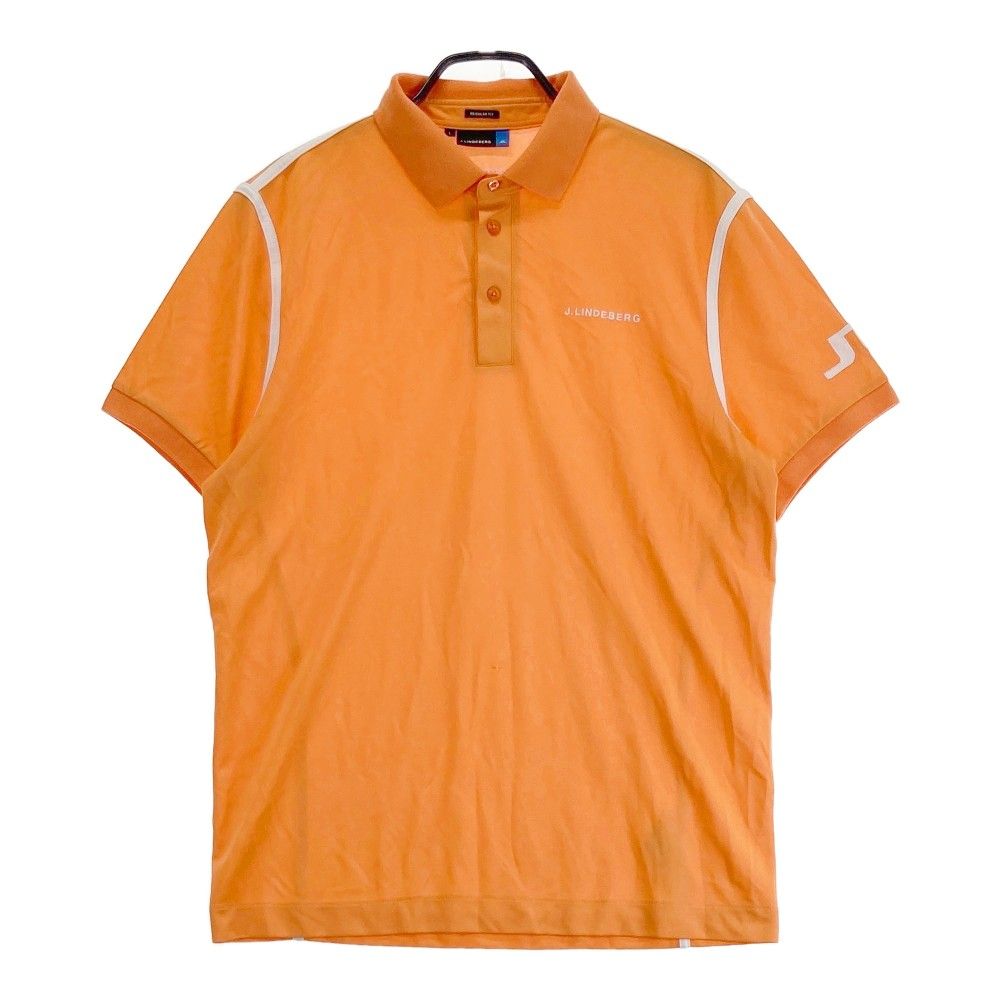 J.LINDEBERG ジェイリンドバーグ 半袖ポロシャツ 総柄 オレンジ系 M