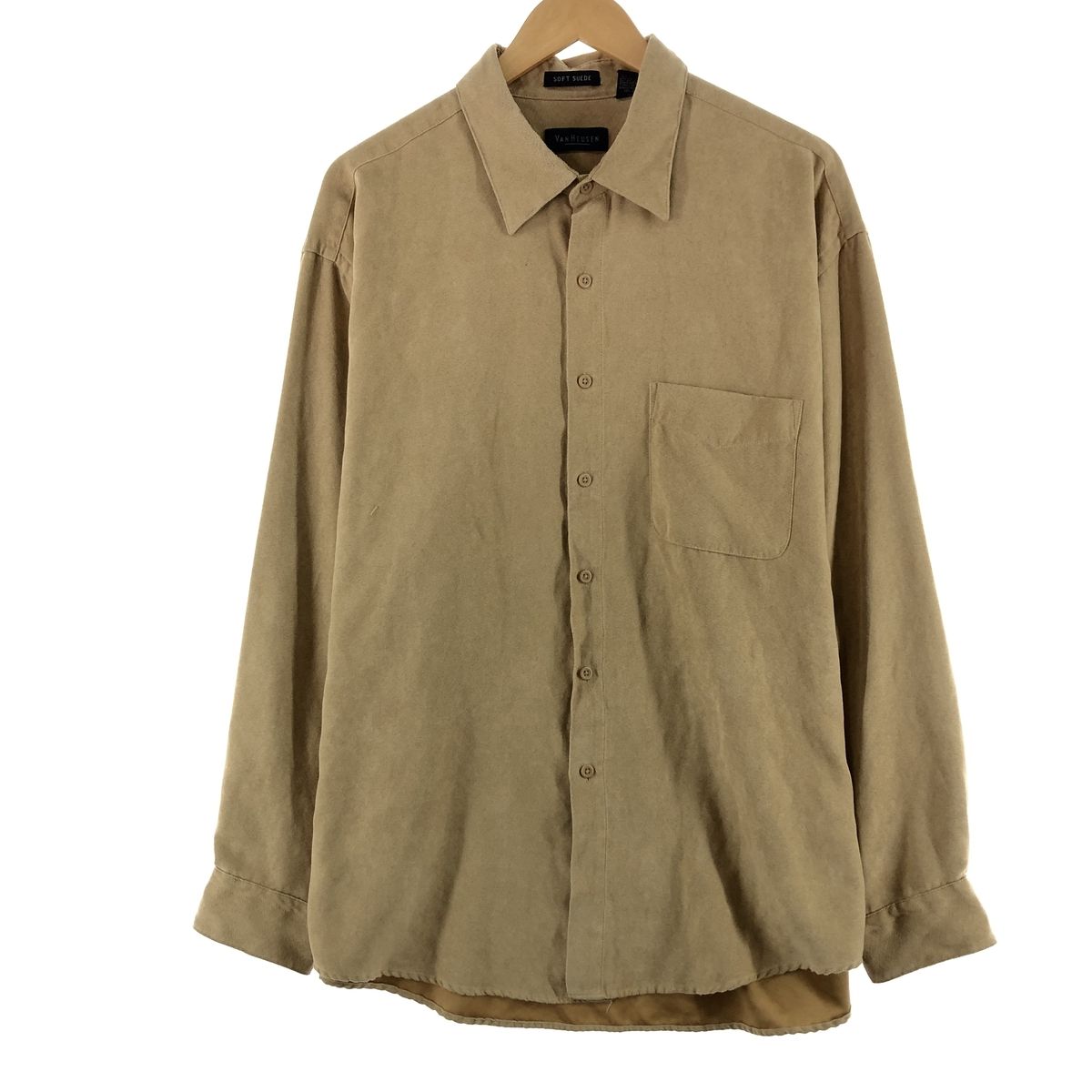 古着 VANHEUSEN 長袖 フェイクスエードシャツ メンズXL/eaa368908