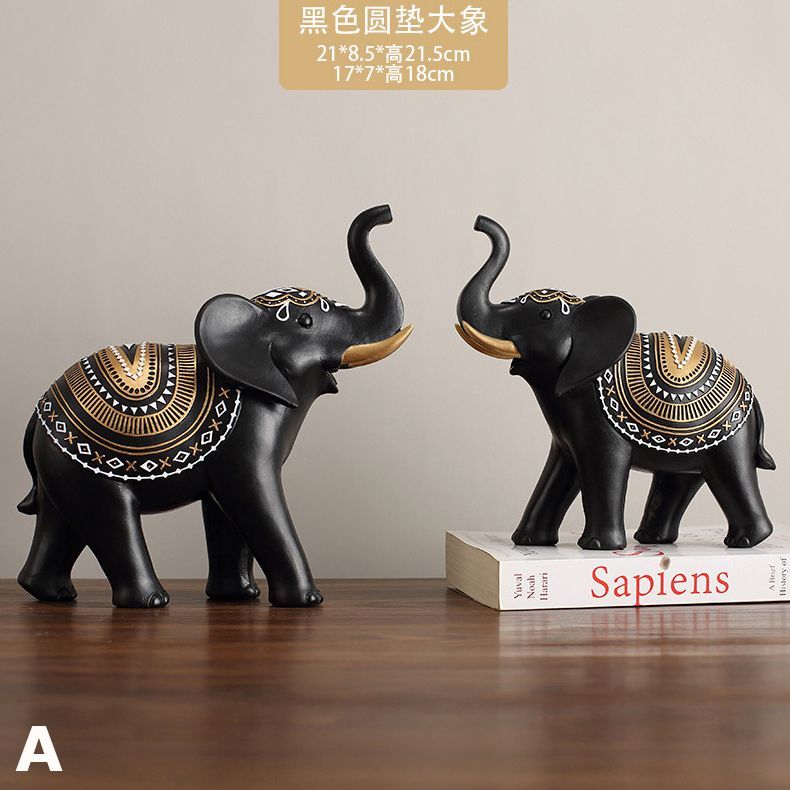 象　置物　2体 オブジェ 象 2個セット 置物 おしゃれ かわいい 縁起物 風水