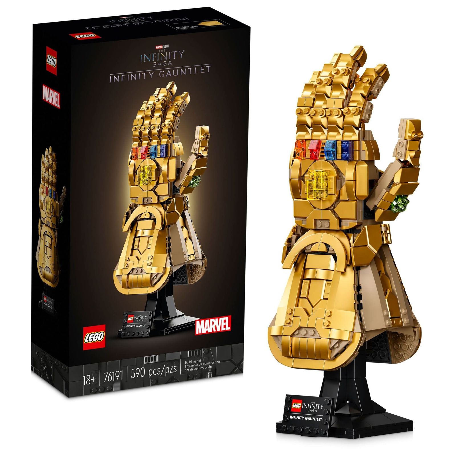 レゴ マーベル インフィニティ ガントレット 76191 コレクタブルビルディングキット サノス 右手ガントレット インフィニティストーン付き (590ピース)