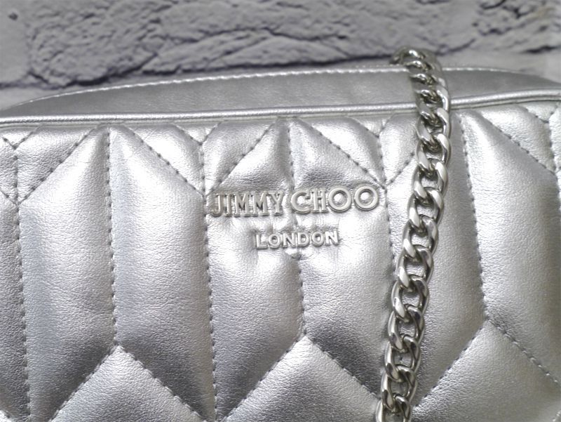 2021SS★日本未入荷★JIMMY CHOO ジミーチュウ DIONDRA ディオンドラ クロスボディ チェーンショルダー カメラ バッグ 銀★  ワンポイントに