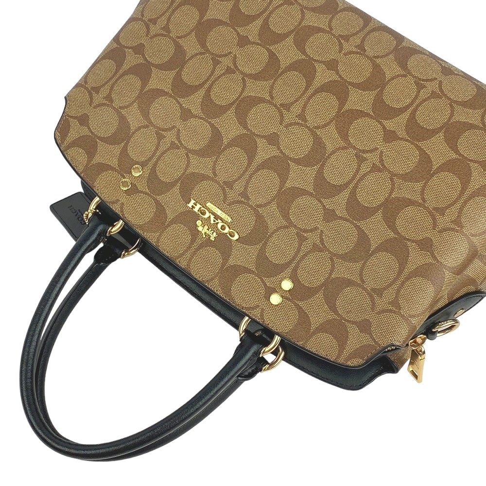 □美品□ コーチ 2WAY ハンド ショルダー バッグ シグネチャー レザー  