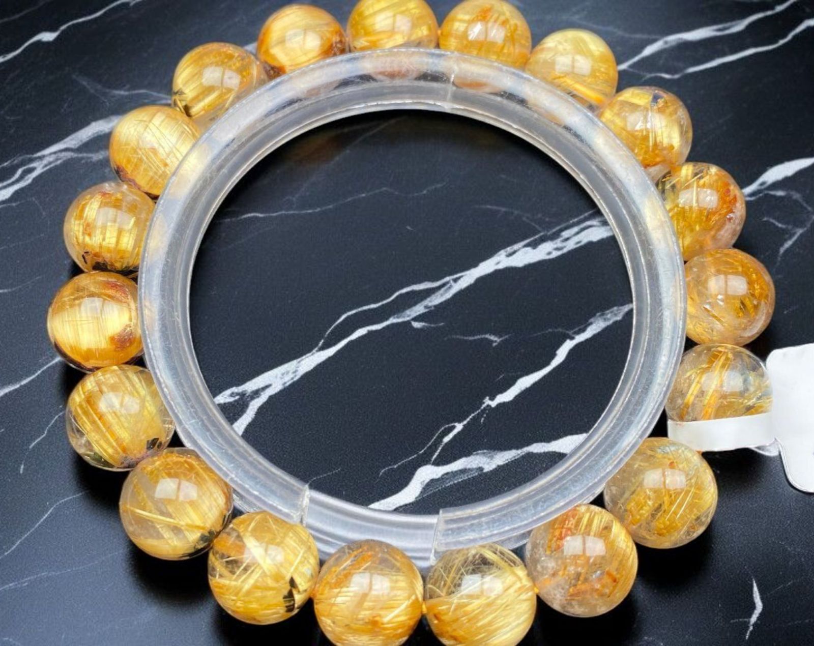 タイチンルチル高透明極美品多彩な針状鉱物約15ミリ！！