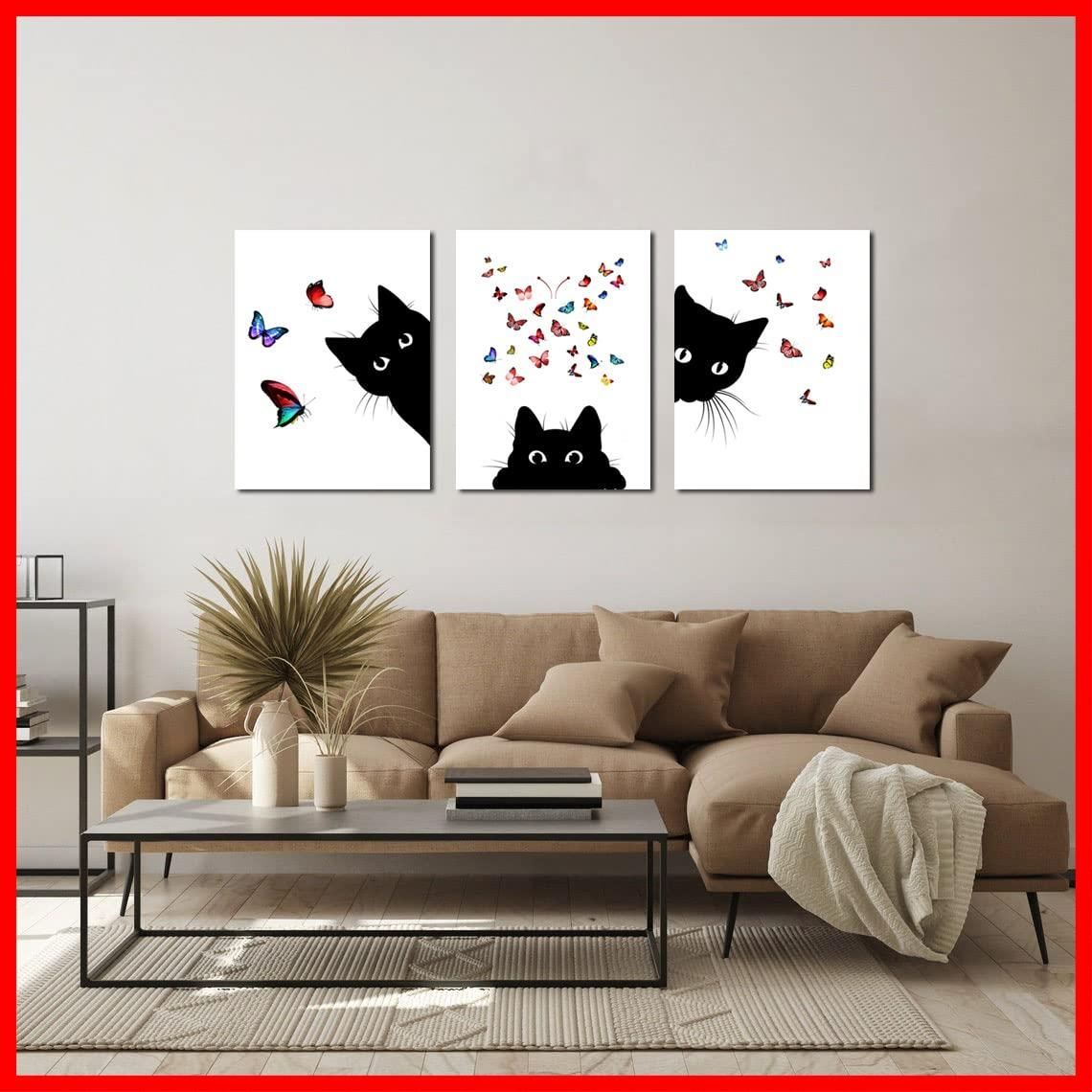 在庫処分】猫の絵 玄関 インテリア アートパネル 黒猫 写真 風水 玄関