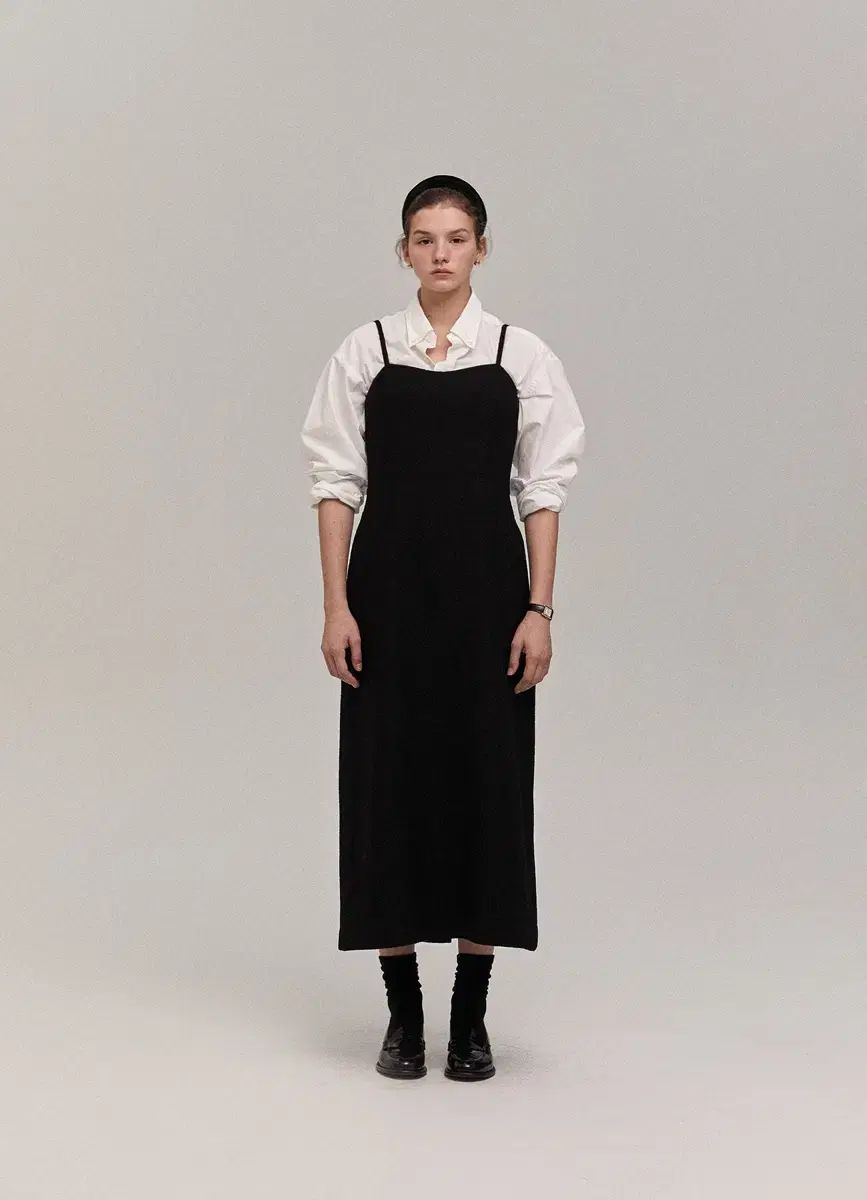 The Barnnet(ザ・バーネット) テリコ ドレス 黒 ブークレ ワンピース