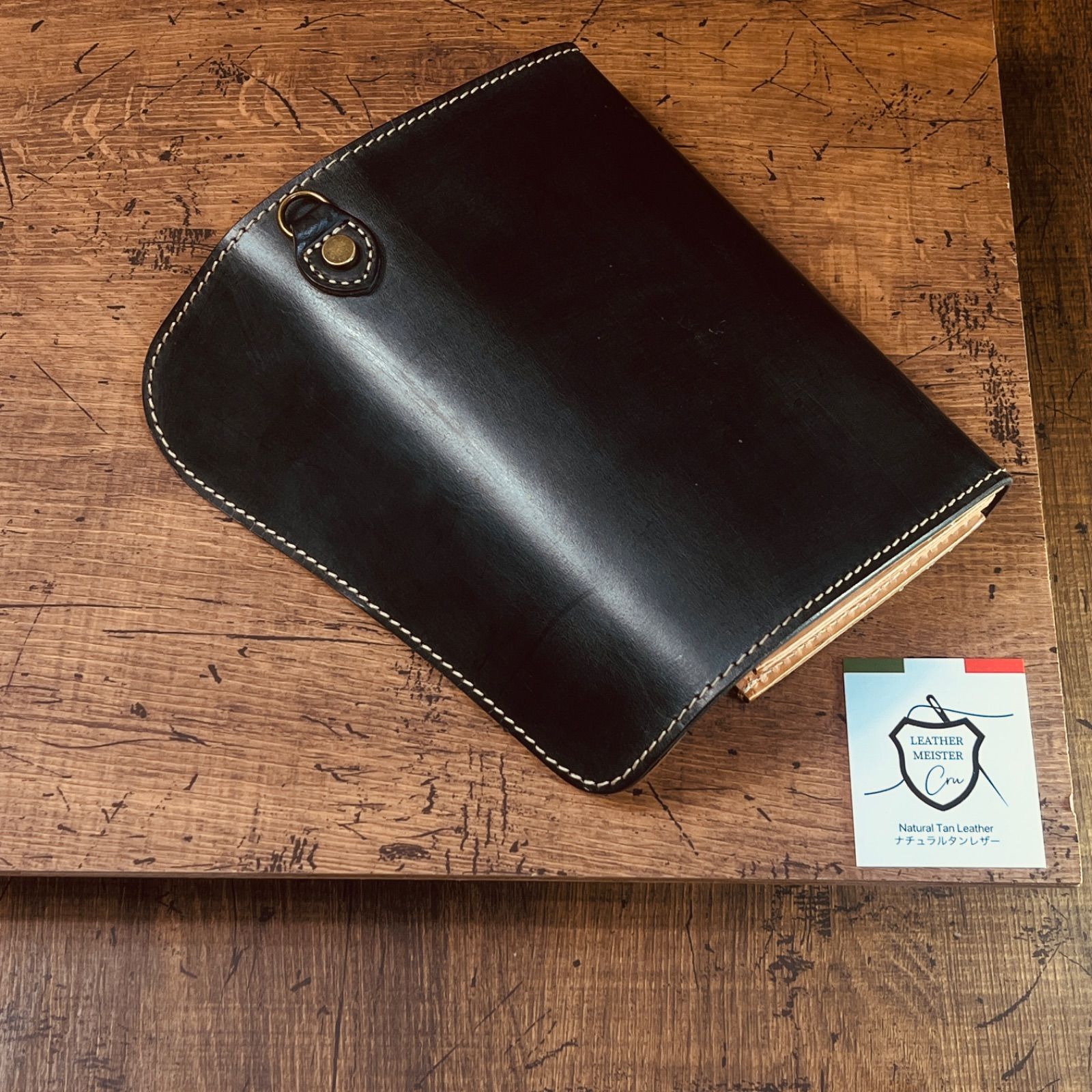 新作品 黒 ブラック 長財布 本革 ブライドルレザー メンズ ヌメ革