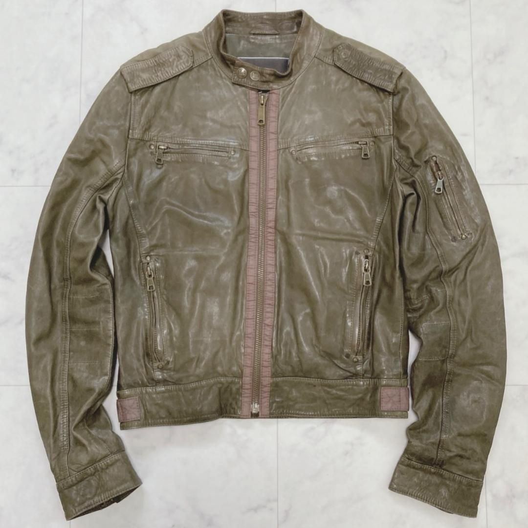 LEE ラムレザー 羊革 シングルライダースジャケット