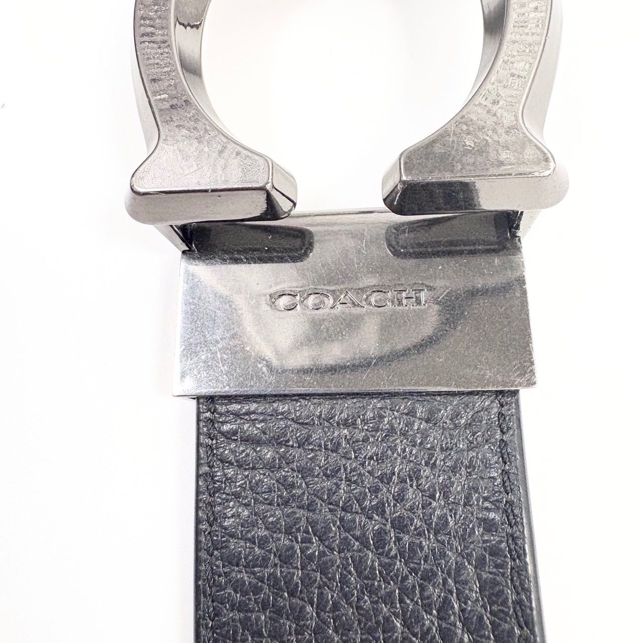 【極美品】【未使用に近い】ＣＯＡＣＨ　正規品　高級レザーベルト　本革/真鍮 COACH◇ベルト/レザー/BLK/レディース/コーチ/ブラック/黒/S