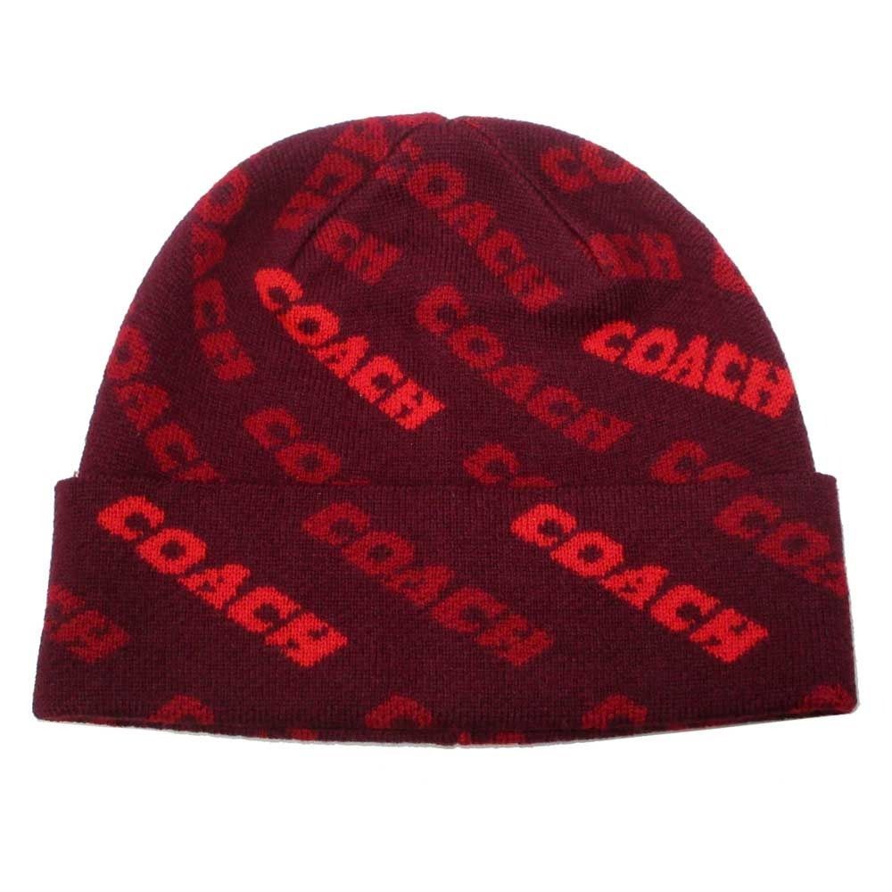 コーチ CK711 ニット 帽子 COACH TEXT KNIT BEANIE ウール ビーニー ニット帽 アウトレット レディース メンズ