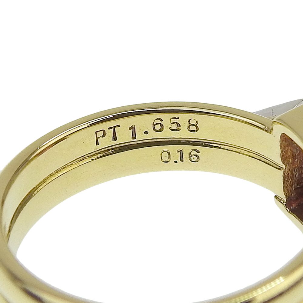 本物保証】 鑑付 新品同様 リング 約6.6g K18YG Pt900 ピンク  