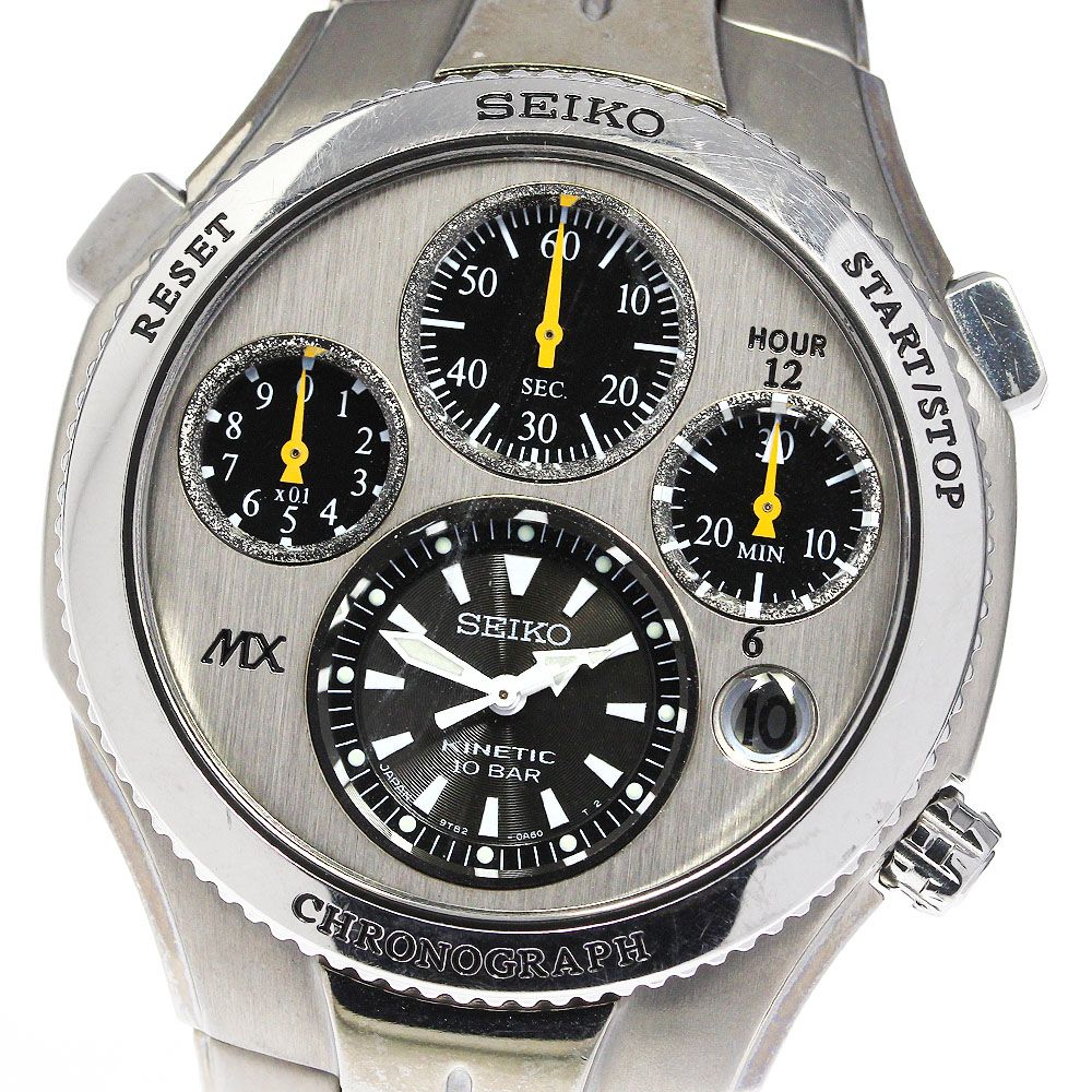 訳ありセイコー SEIKO 9T82-0A80/SATX003 キネティッククロノ クロノ