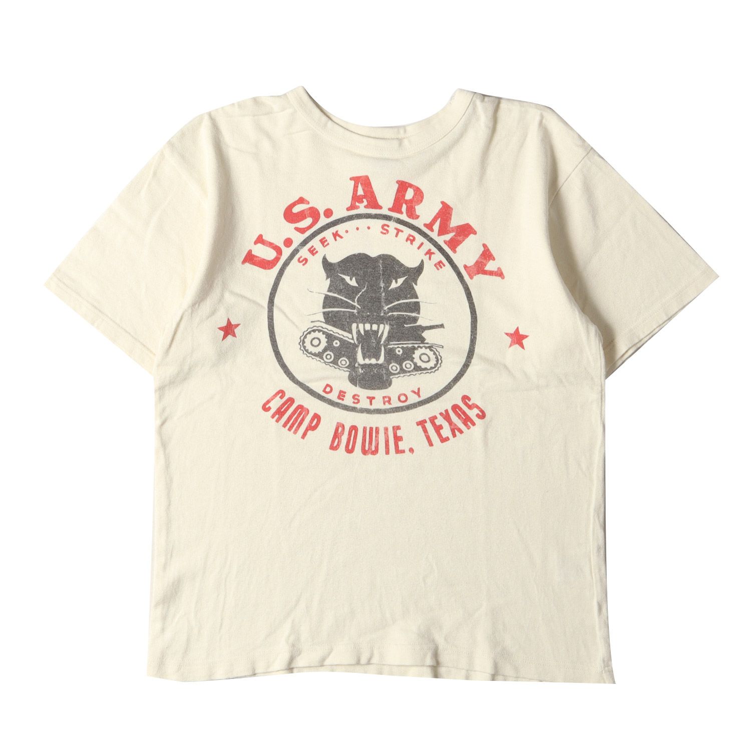 JELADO ジェラード Tシャツ サイズ:38(M) U.S.ARMY ミリタリープリント ヘビーウェイト クルーネック 半袖Tシャツ アイボリー  トップス カットソー【メンズ】 - メルカリ