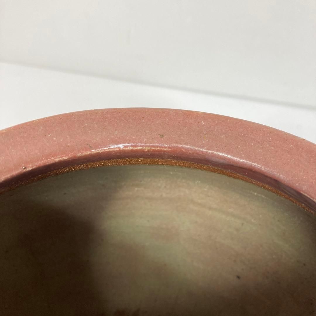 益子焼 木村一郎作 辰砂草文壺 共箱 高さ22.5㎝ 東