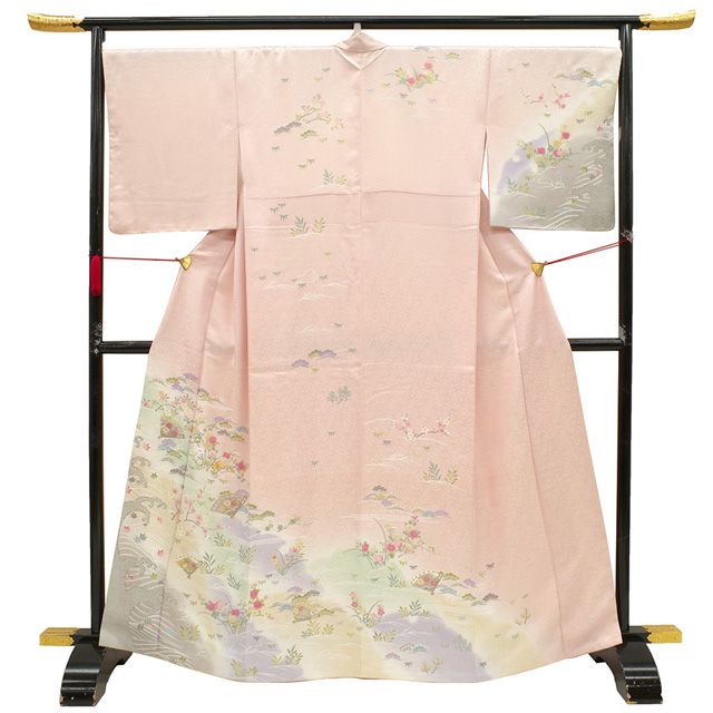着物　訪問着　松竹梅文　暈し染め　金彩　正絹 着物 訪問着 松竹梅文 暈し染め 金彩 正絹 ねむ