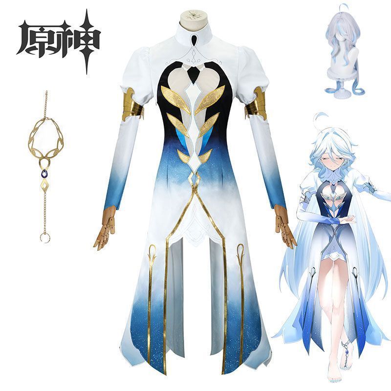 Genshin 原神 フォンテーヌ 魔神 フォカロルス フリーナ コスプレ 衣装 ダンスドレス 罪人の円舞曲 魔神服 キャラクター コスプレ イベント コスチューム cosplay party 仮装 変装 ハロウィン パー