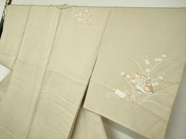 平和屋着物●訪問着　刺繍　冊子草花丸文　暈し染め　金彩　正絹　逸品　DAAY5096ud 平和屋着物○訪問着 刺繍 冊子草花丸文 暈し染め 金彩 正絹 逸品