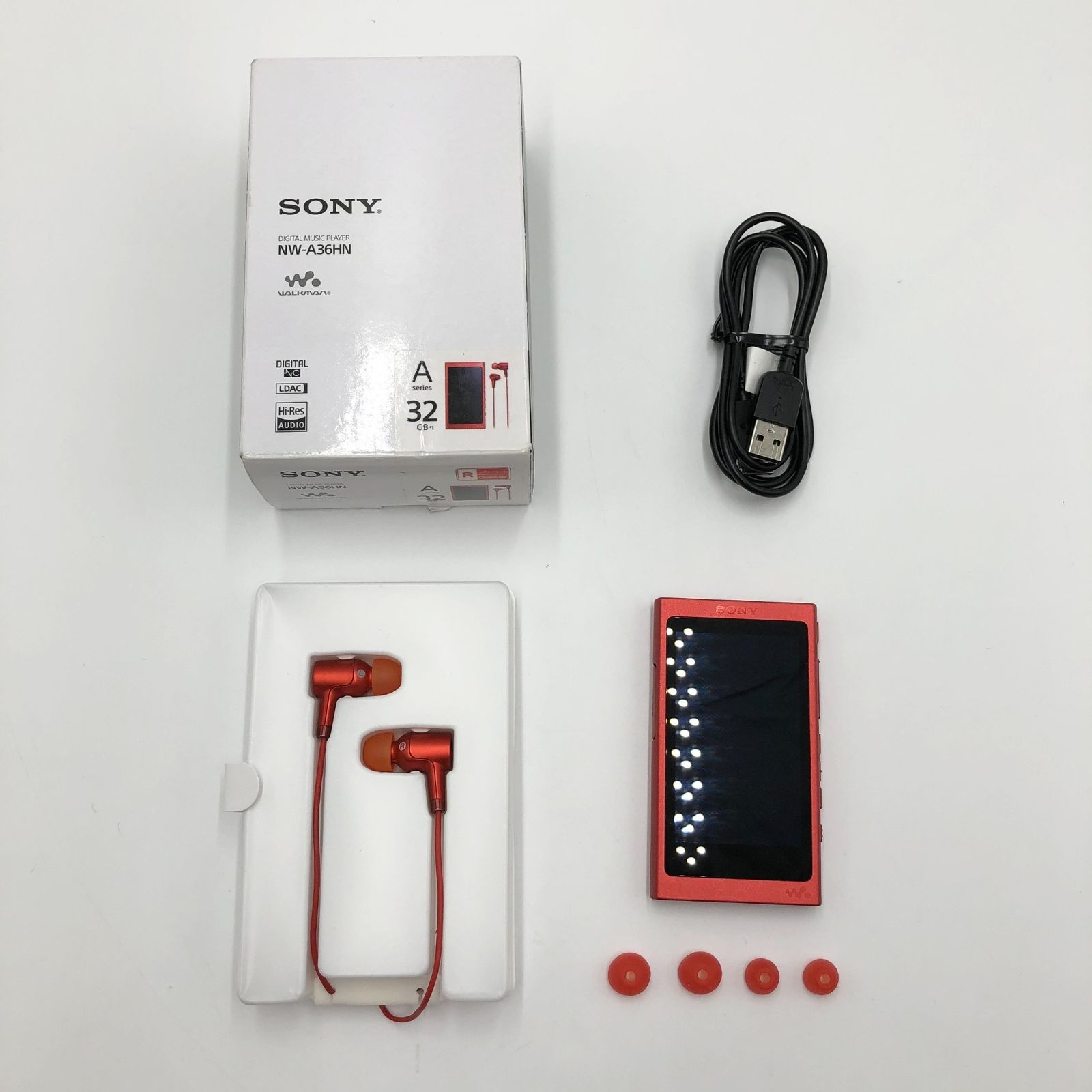 ソニー ウォークマン Aシリーズ 32GB NW-A36HN Bluetooth|microSD|ハイレゾ対応 ノイズキャンセリング機能搭載 ハイレゾ対応イヤホン付属 シナバーレッド NW-A36HN R