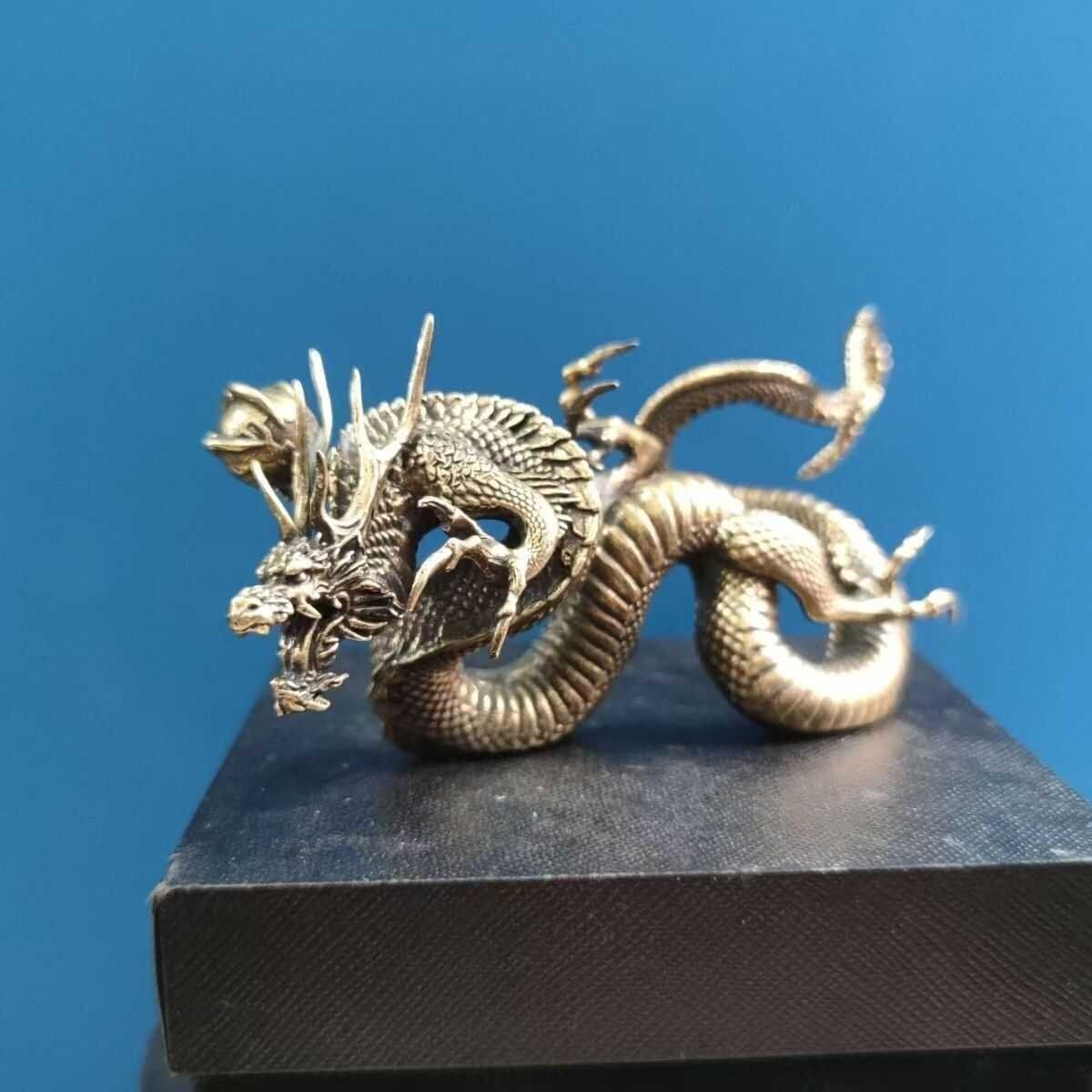 龍　置物　真鍮 開運 龍の置物 玄関 干支 金 銅製 5本爪 金色 龍置物 龍 置物