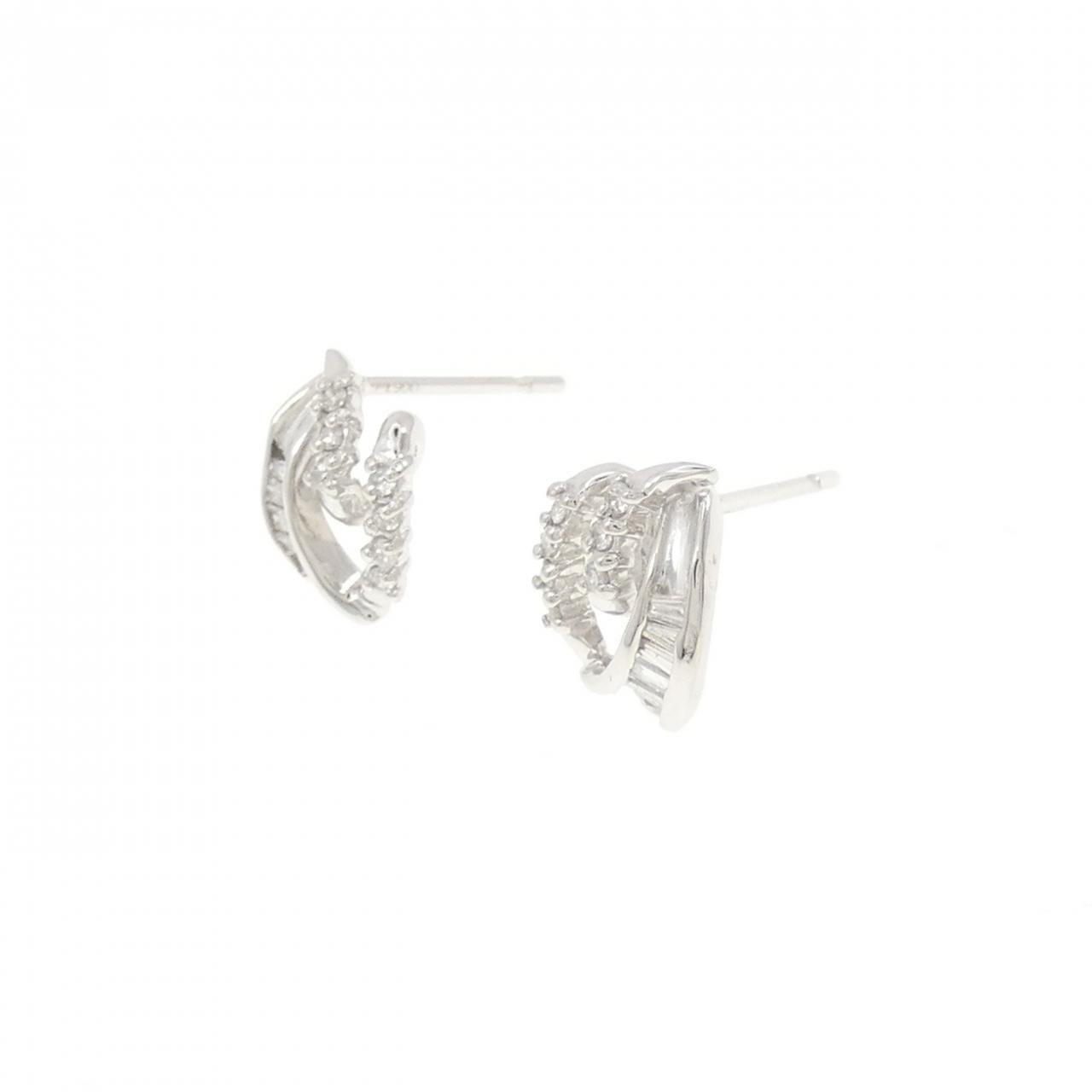 PT900 ダイヤモンド ピアス 0.18CT 大特価】Pt900【0.36ct】フラワー