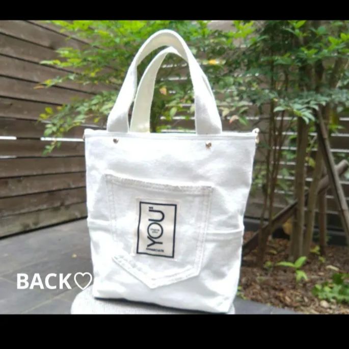 専用です❕️№730【whiteDENIM✖️ミントグリーン✨️ToteBAG⚮̈