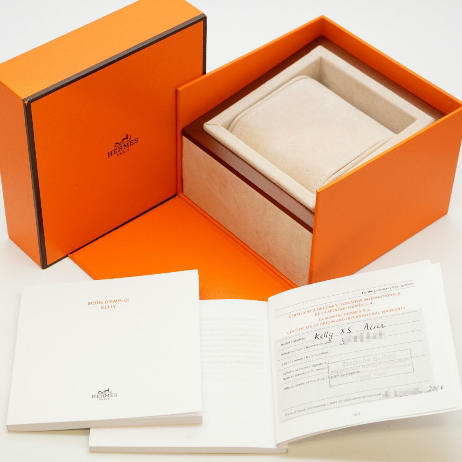 エルメス ケリーウォッチ KE4.110 白文字盤腕時計 レディース