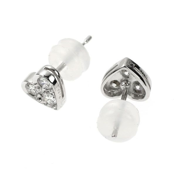 K18WG ダイヤモンド ピアス 0.30ct ハート