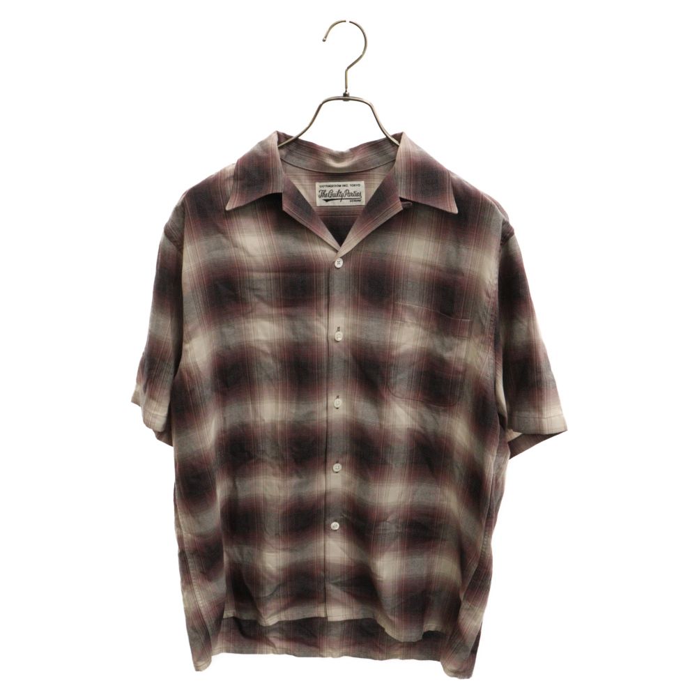 WACKO MARIA (ワコマリア) 24SS OMBRE CHECK OPEN COLLAR SHIRT オンブレ チェック オープンカラー 半袖シャツ ブラウン 24SS-WMS-OC10